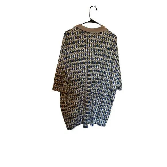 Chip Beck Collection Mens Multicolor Argyle Print Golf Polo Shirt Size 3XL - Picture 2 of 8